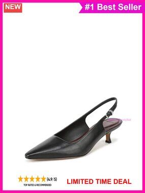 Vince Sabra Leather Slingback Pump Pointed Toe Flare Heel Business Casual